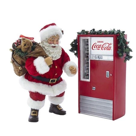 COCA-COLA Coca-Cola CC5182 Battery Operated Santa Figurine with Machine; 2 Piece CC5182